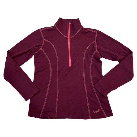 Kuhl Sweater Womens Large 1/2 Zip Base layer Merino Wool Outdoors Hiking - Picture 1 of 6